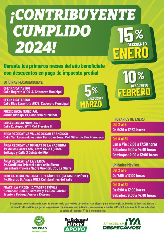 CONTRIBUYENTES CUMPLIDOS EN IMPUESTO PREDIAL